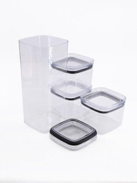 RECIPIENTE DE ALMACENAJE HERMETICO SET X 4 TRANSPARENTE
