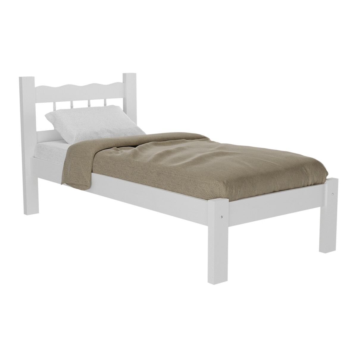 Cama 1 plaza - 100% madera maciza 