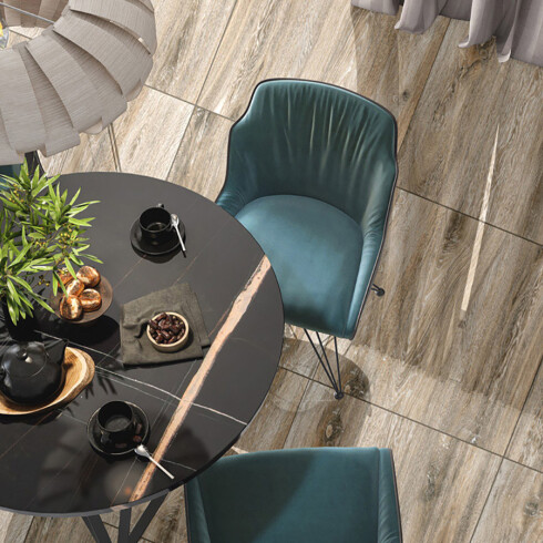 Ceramica Maderado Claro Brillo 60X60Cm Piso GAMAS DE MARRON