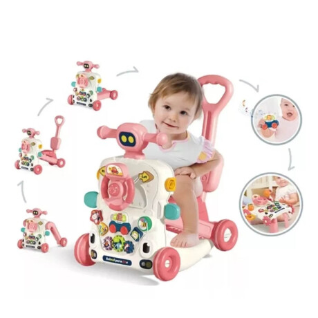 Andador Caminador Bebé Musical Buggy con Guía 6 En1 Rosa