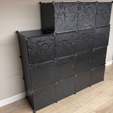 Armario Plástico Lumax 15 Puertas Desmontable Portátil Negro