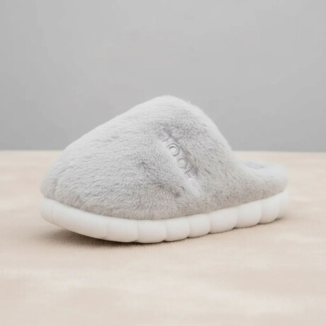 Pantufla De Felpa Peluche sintético Antideslizante Unisex Gris Claro
