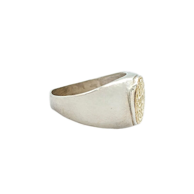 Anillo San Benito-Plata y Oro-Sin Piedra-AN5829 sinpiedra