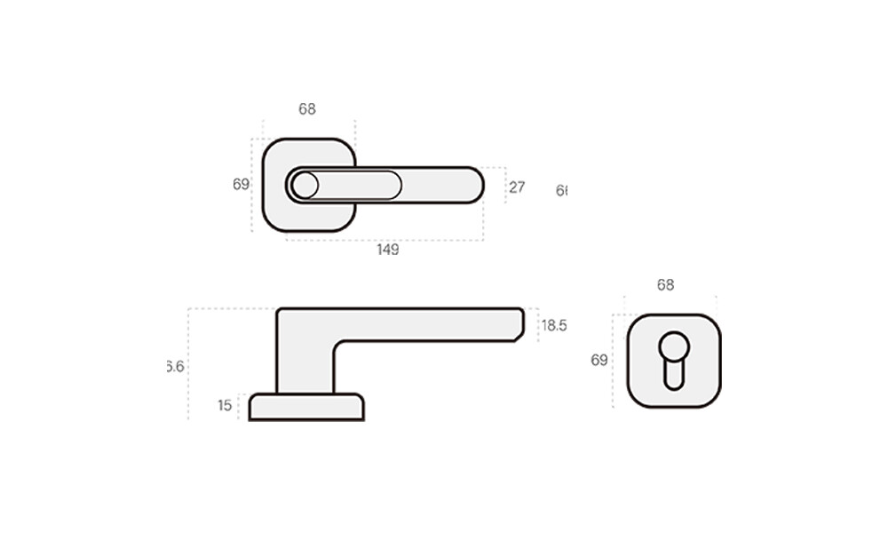 Tenon Manija con cerradura K2 Tenon Manija Con Cerradura K2