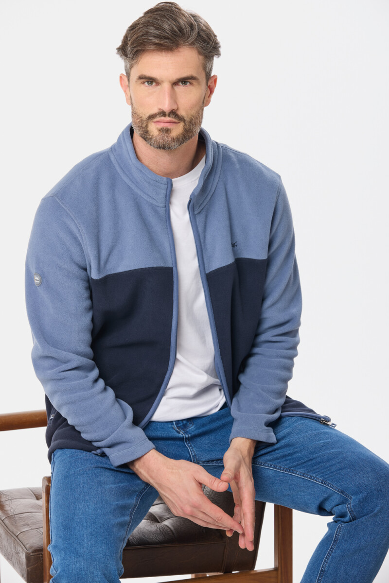 CAMPERA POLAR BICOLOR - Azul 