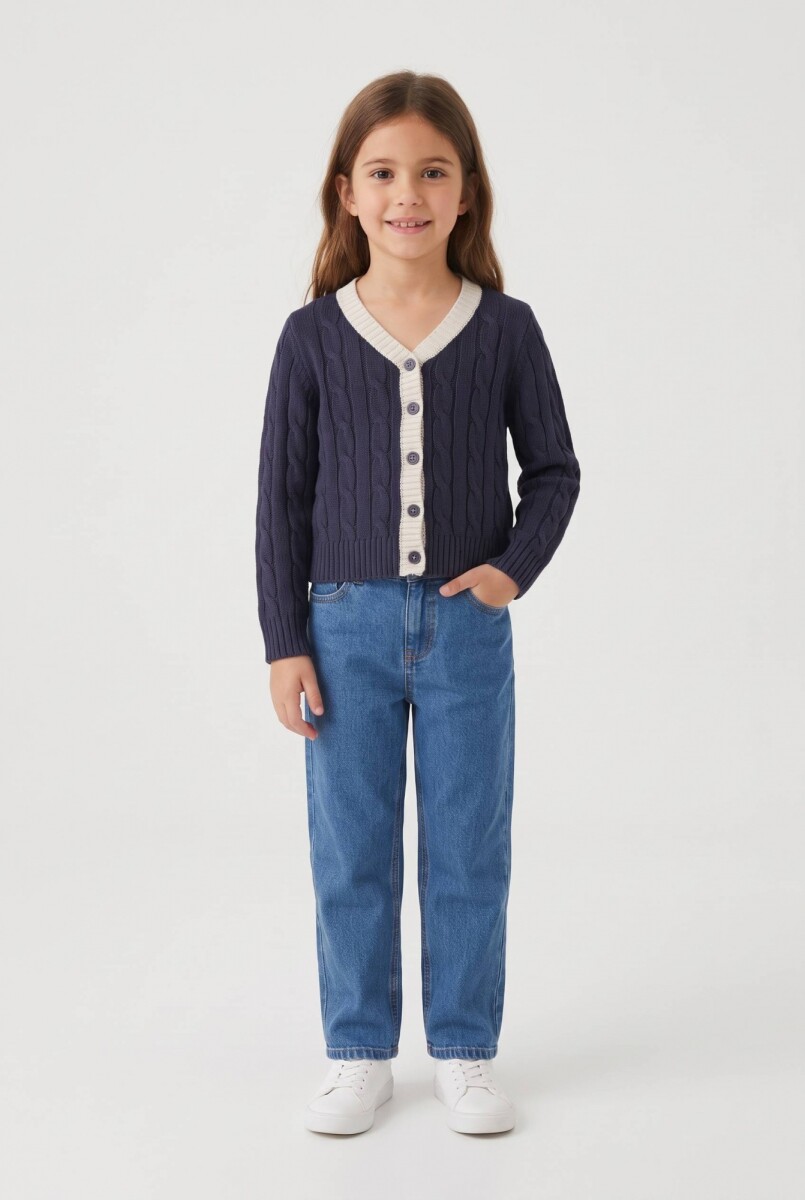 Cardigan con ochos - Azul marino 