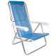 Silla Reclinable 8 Pos. Alum. Sannet AZUL