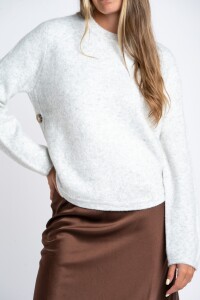 Sweater Botones Gris Melange