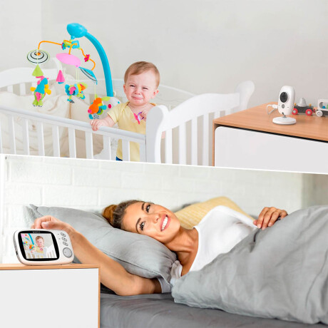 "Baby Call 3.5"" Cámara Monitor Bebe Inalám Temperatura" Blanco