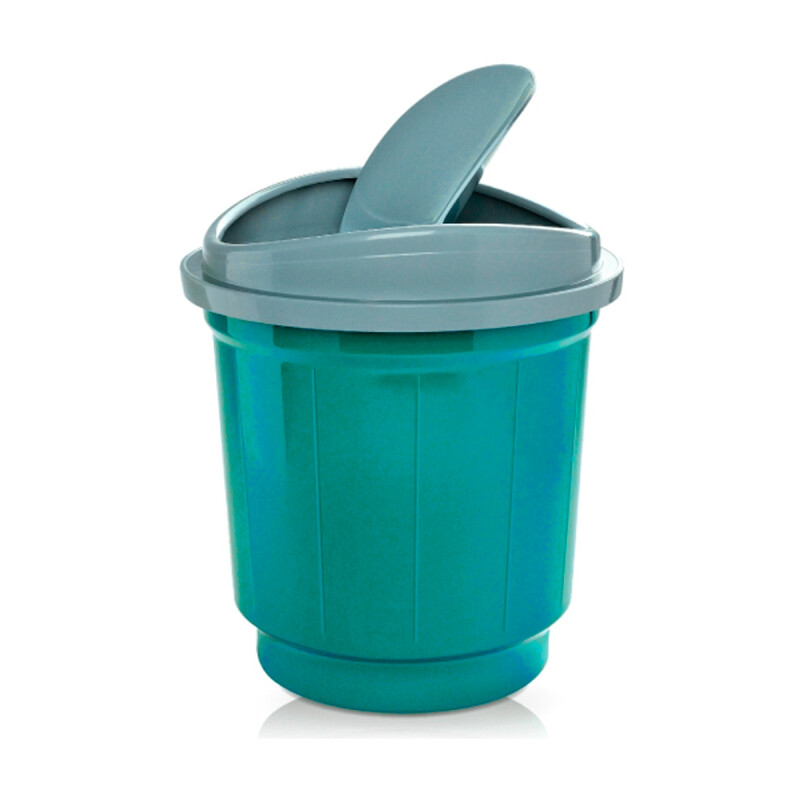 Basurero de plástico con tapa vaivén 20 lts COLORES SURTIDOS