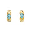 Caravanas aros Aguamarina - Oro bajo - Aguamarina - CA8094 conpiedra