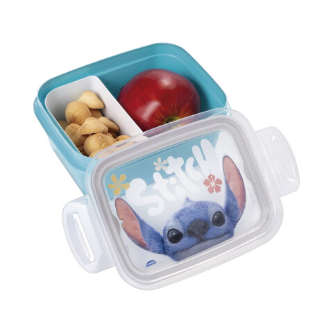 Pote Plástico Stitch Con Traba y División 850 ml U