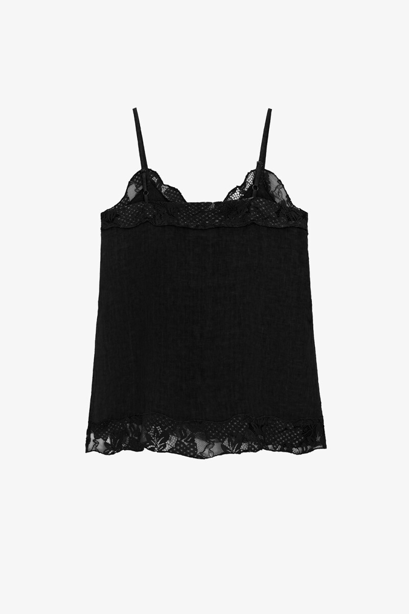 TOP LINO ENCAJE Negro