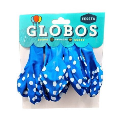 Globo x10 Diseño Lunares Fessta Azul