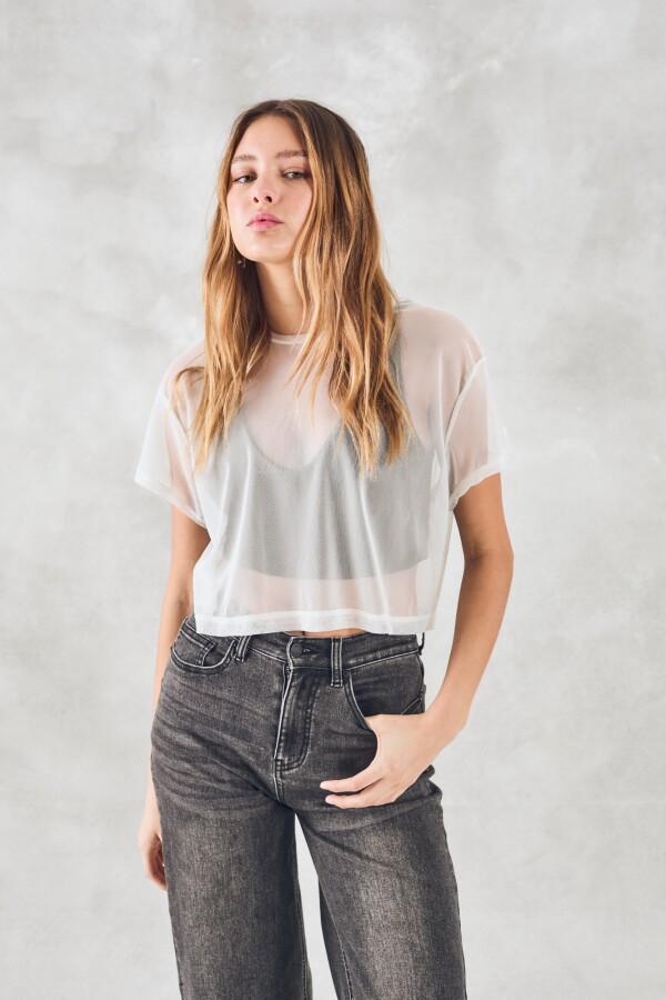 Remera Tul Blanco