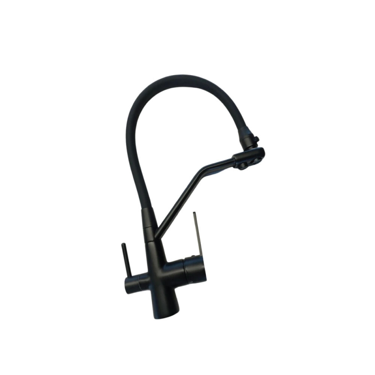 Griferia de Cocina Monocomando con Pico Curvo Negro Linea Zoe 