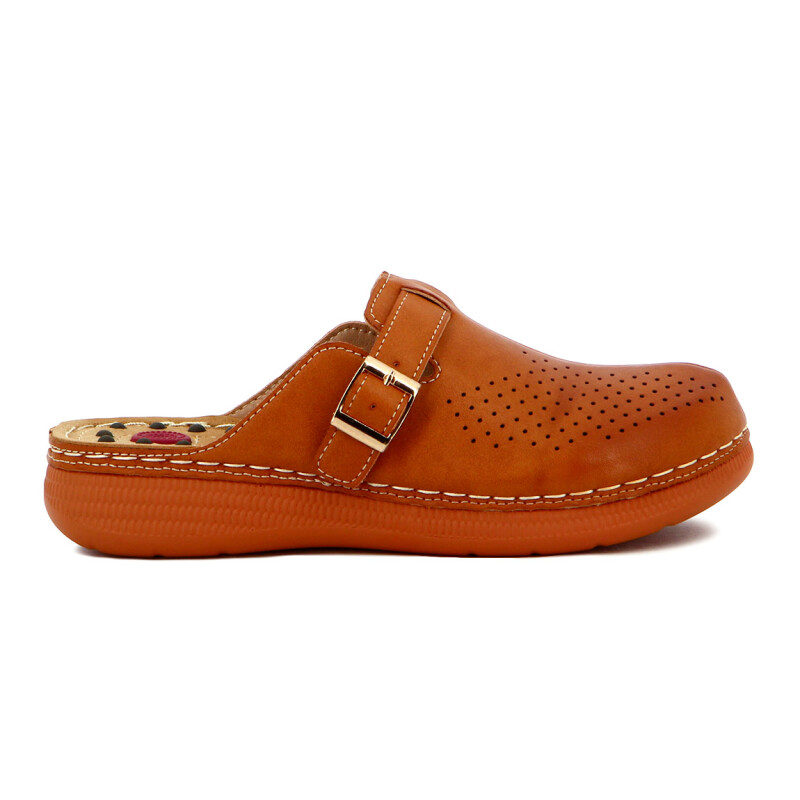 Wonder Zueco Dama Confort Tira C/ Hebilla Marron