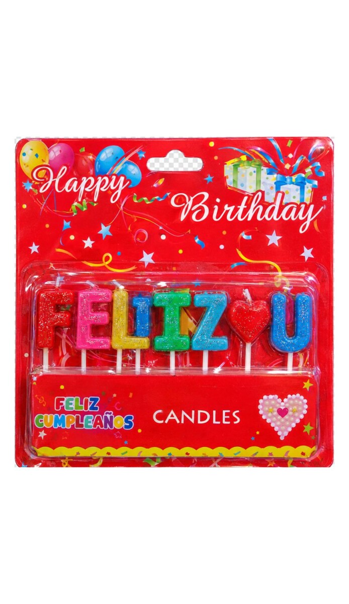 VELITAS LETRAS "FELIZ CUMPLEAÑOS" 