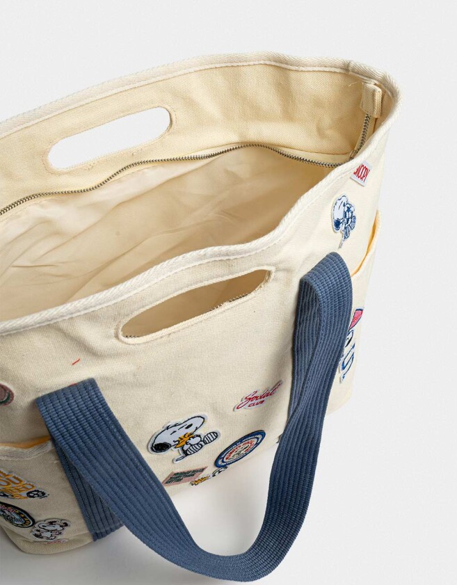 Shopper Cartera Shopper Snoopy - Blanco Crudo