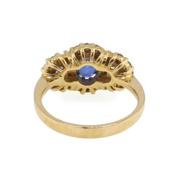 Anillo Borealis en oro 18k con zafiros y brillantes. Anillo Borealis en oro 18k con zafiros y brillantes.