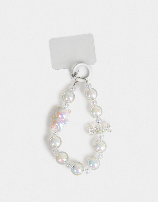 Accesorios De Celular Varios Strap De Mostacillas Para Celular - Blanco