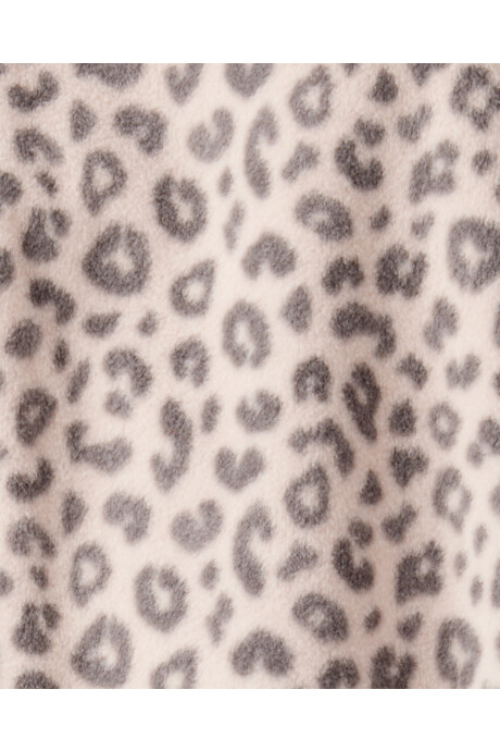 Pijama una pieza de micropolar, con pie, diseño leopardo Sin color