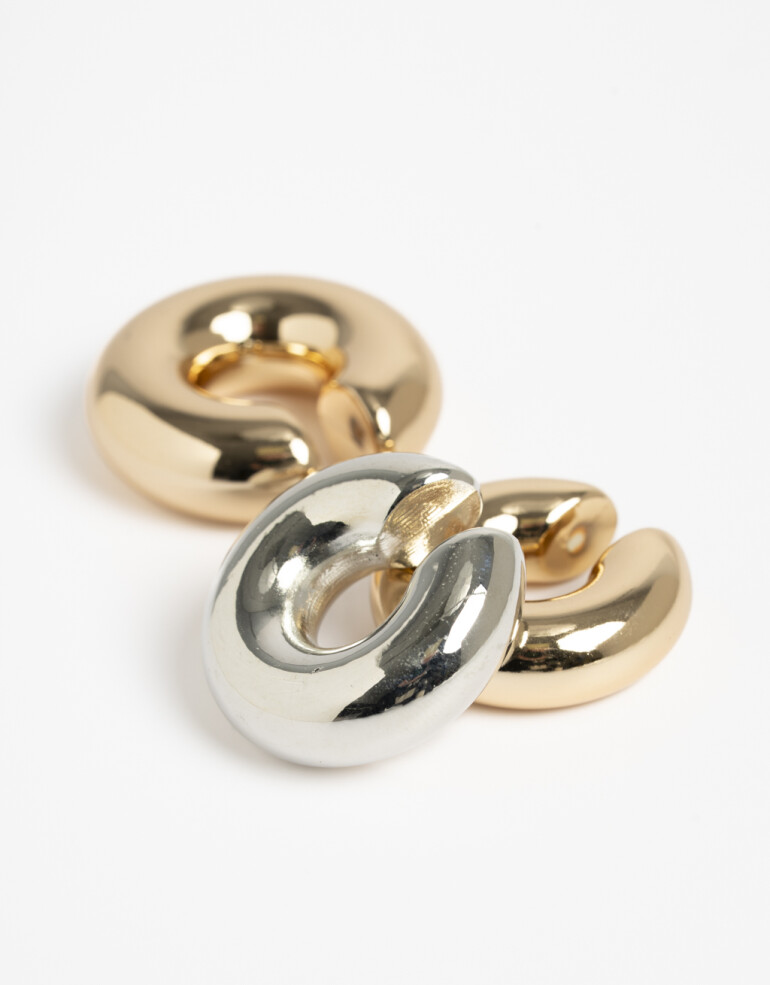 Aros Sets Metal Set De Earcuffs Biplating - Dorado