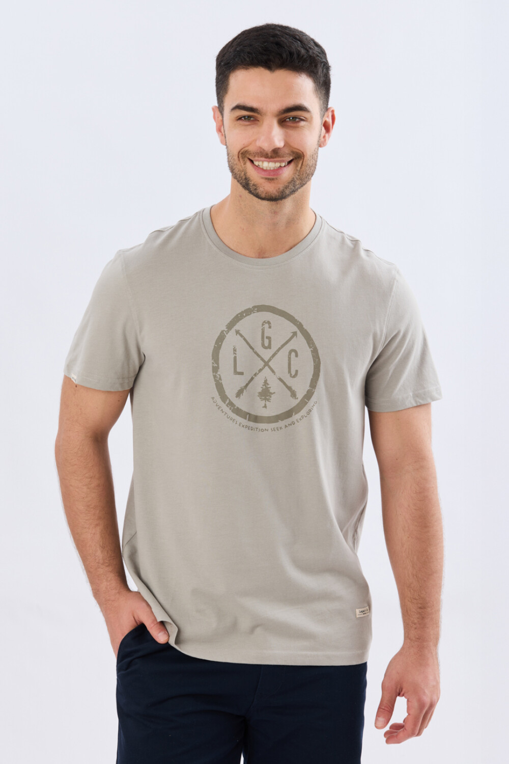 REMERA ESTAMPADA DE ALGODÓN Khaki