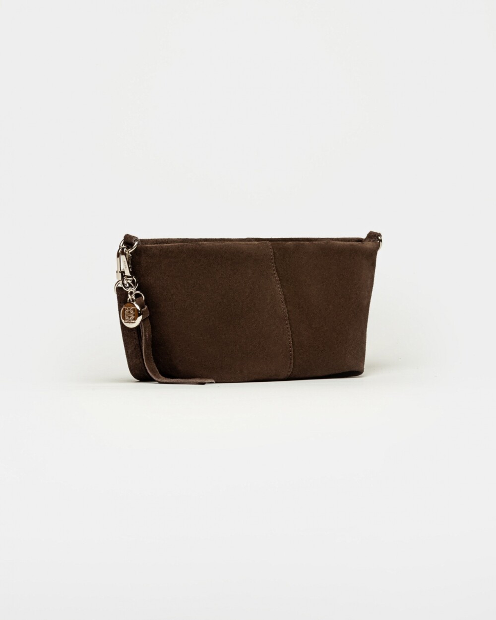 Bandolera The Flapper en cuero gamuza Marron