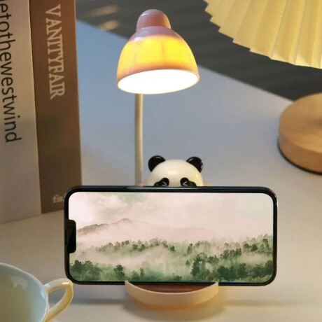 Lámpara Led Diseño De Panda Recargable Universo Binario ROSA