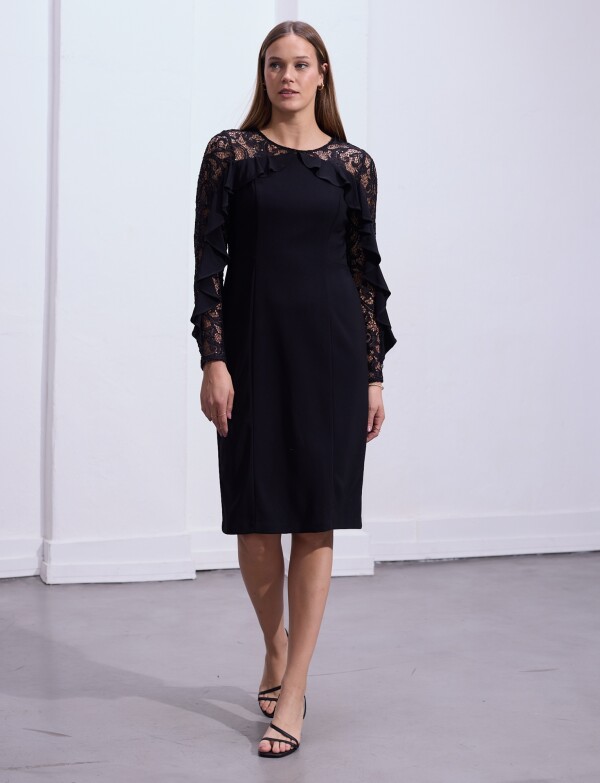 Vestido Noche Encaje NEGRO