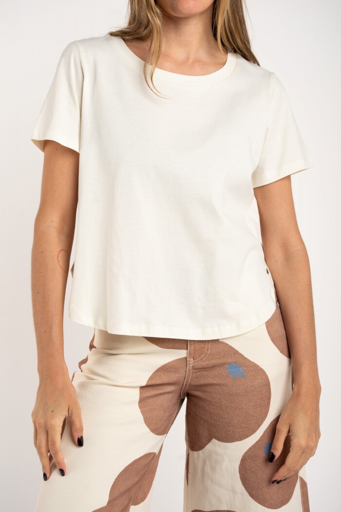 Remera Algodon Peinado Nácar