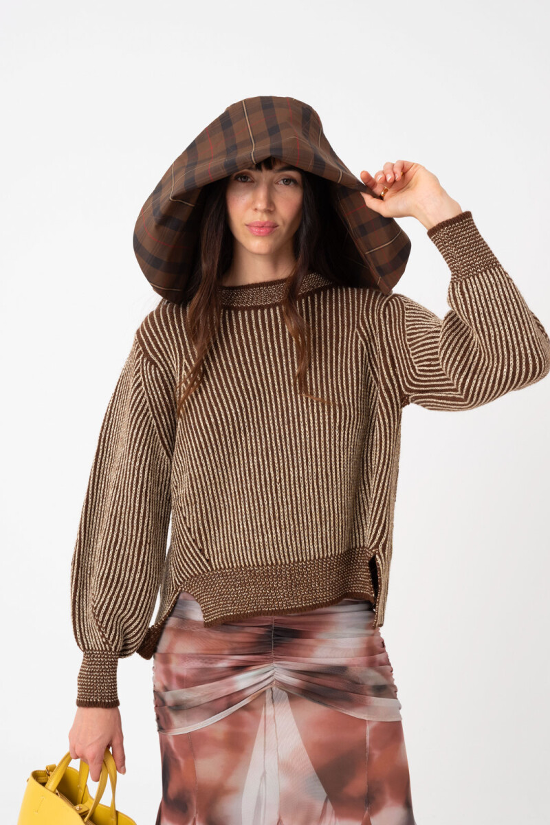 BUZO CON LUREX Marron