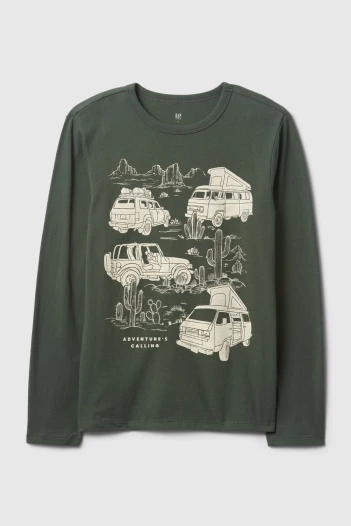 Remera Gràfico Manga Larga Niño Evergreen 585
