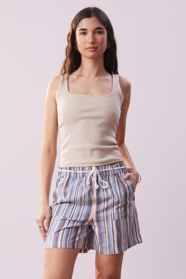 Short Lino MULTI/AZUL