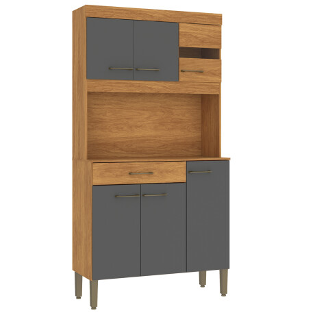 KIT DE COCINA ALACENA COMPACTA ARMARIO APARADOR - 6 PUERTAS 1 CAJÓN GRIS