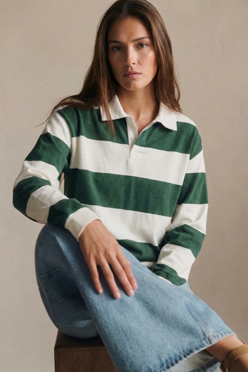 Sweater Polo Rayas Verde