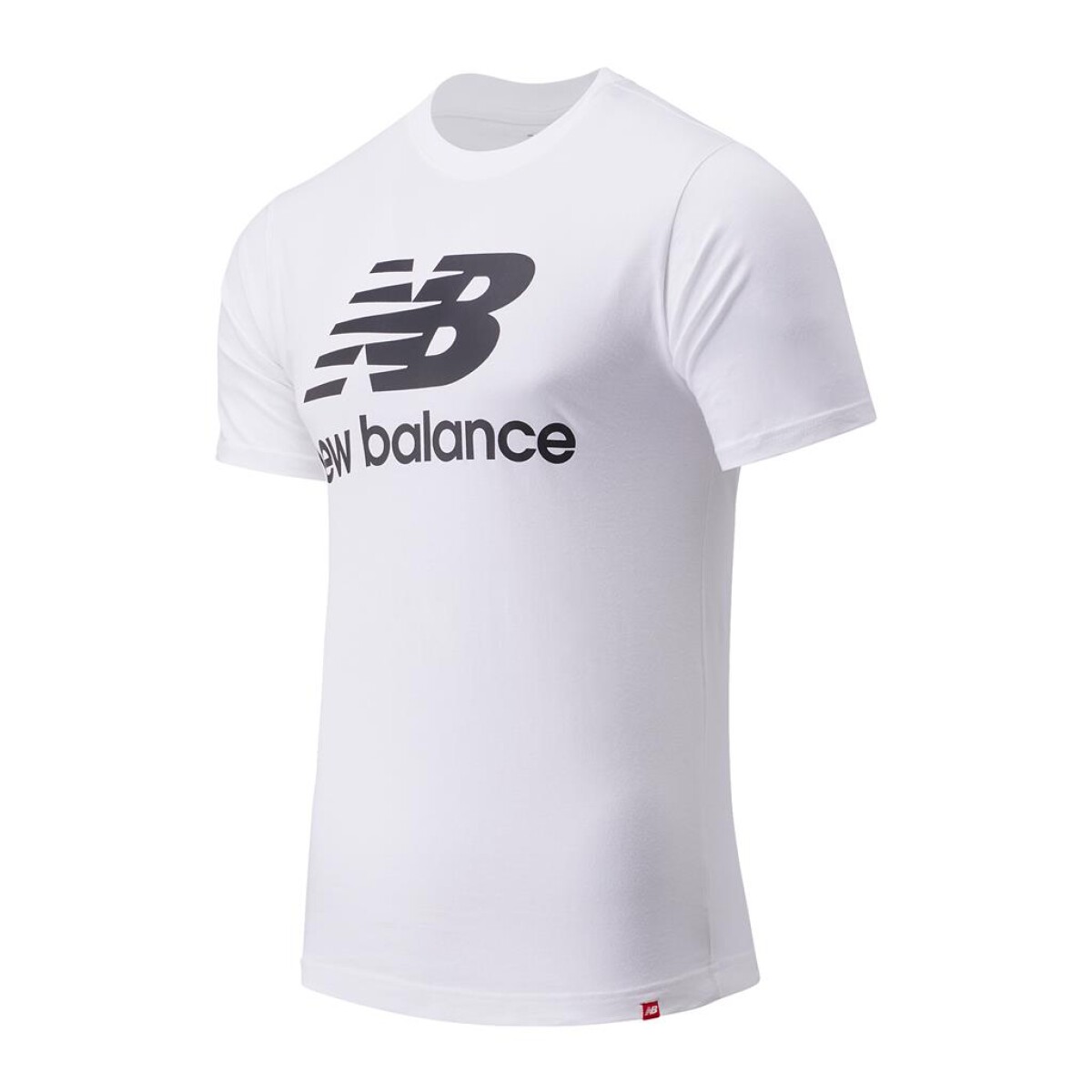 Remera New Balance de Hombre - Essentials Stacked-MT01575WT - WHITE 