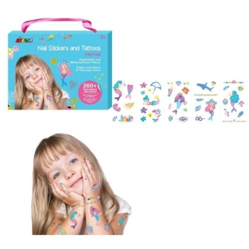 Valija con Stickers y Tatto- Sirenita Valija Con Stickers Y Tatto- Sirenita