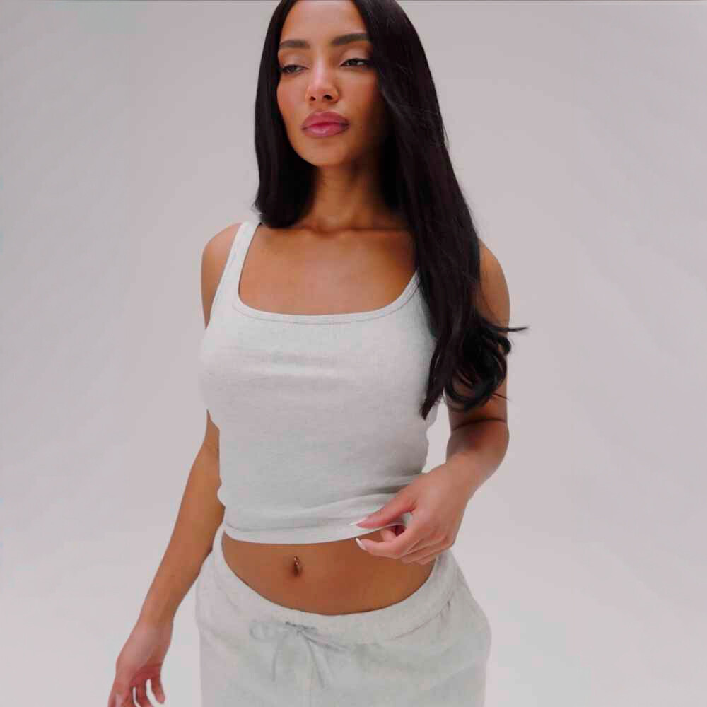 Bividi Modal Rib Cropped Bividi Mujer Classic White
