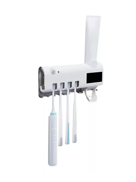 DISPENSADOR AUTOMATICO + PORTACEPILLOS BLANCO