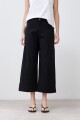 Pantalón culotte pierna ancha negro