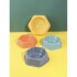 Plato Hexagonal Mascota Cachorros Comida Agua Plástico Atrix Variante Color Amarillo