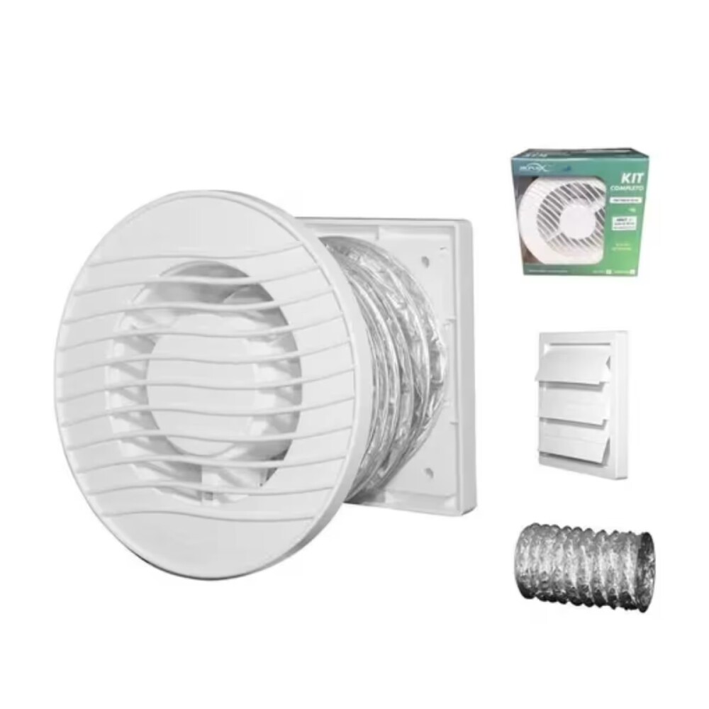 Extractor ARKIT10 con veneciana y corrugado 100mm Extractor Arkit10 Con Veneciana Y Corrugado 100mm