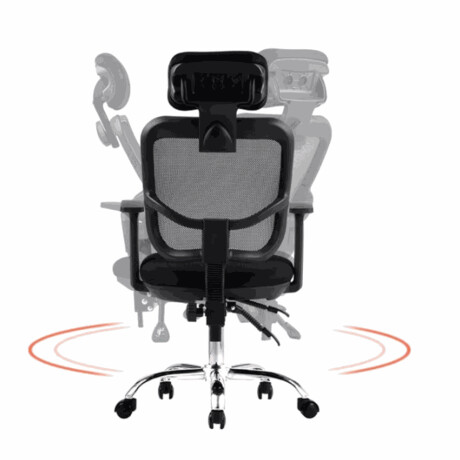 Silla Escritorio Reclinable C/Apoyacabezas Altura Ajustable Negro