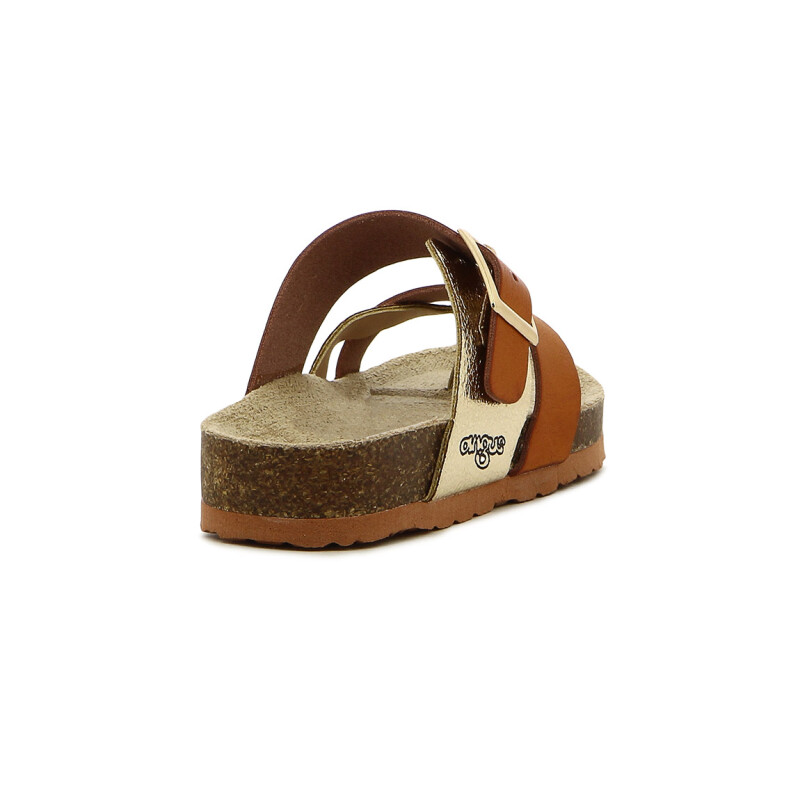 Sandalias Niño Angus Tira Con Hebilla Marron-dorado