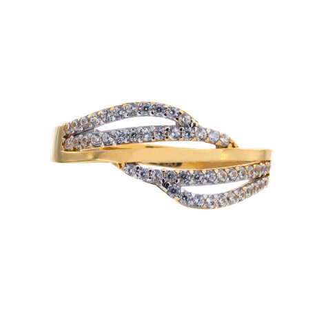 Anillo de oro 18 ktes con circonias. Anillo de oro 18 ktes con circonias.