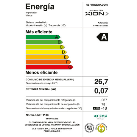 heladera refrigerador con dispensador de agua 348 litros xion ACERO INOXIDABLE
