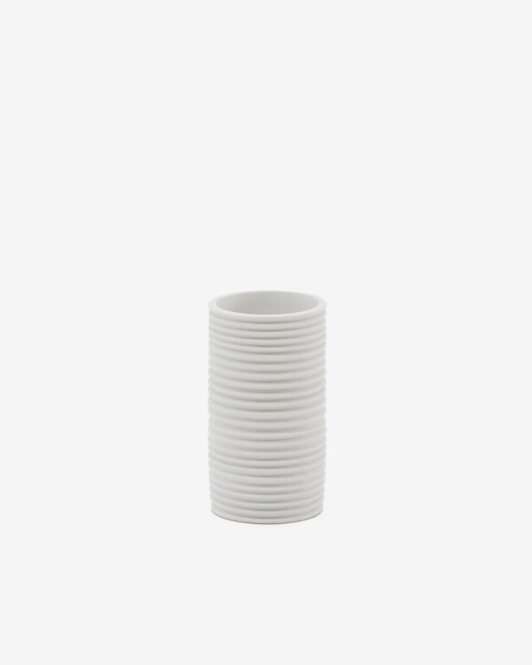 Jarrón Sibone de cerámica blanco 13 cm