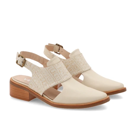 ZUECO CUERO VENET MERCURIA BLANCO